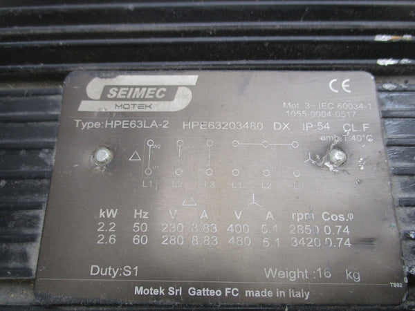 SEIMEC HPE63LA-2 480V 5.1A UNMP