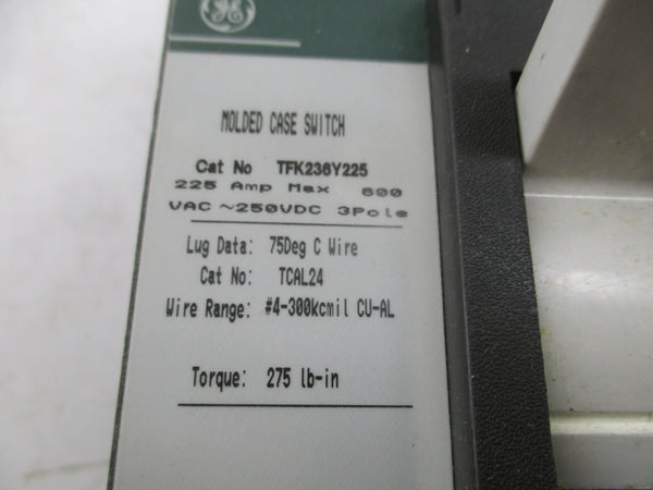 GENERAL ELECTRIC TFK236Y225 250VDC 225A NSMP