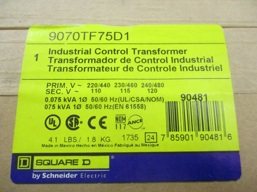 SQUARE D 9070TF75D1 240/480V NSFS