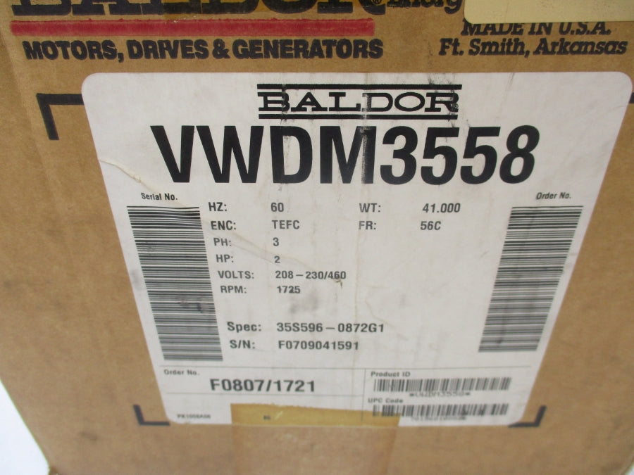 BALDOR VWDM3558 208-230/460V 6.5-6.2/3.1A NSMP