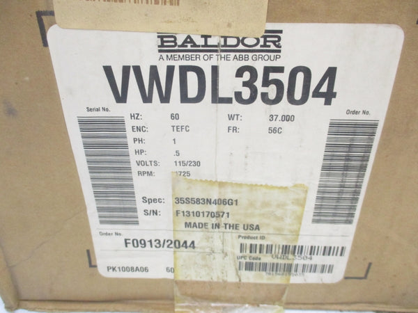 BALDOR VWDL3504 115/230V 7.4/3.7A NSMP