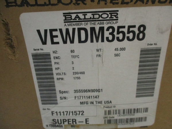 BALDOR VEWDM3558 230/460V 5.8/2.9A NSMP