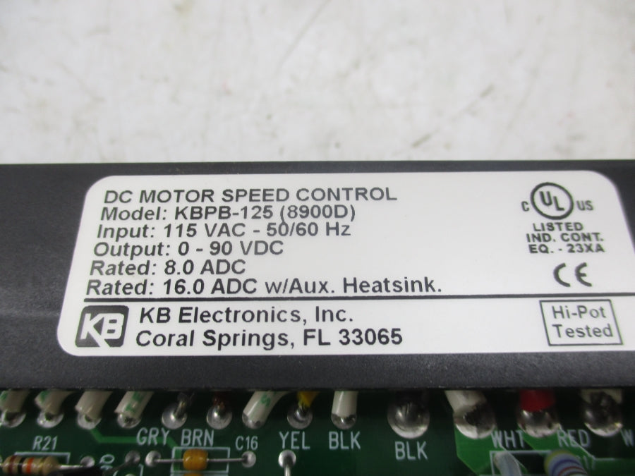 KB ELECTRONICS KBPB-125 8900J 115VAC 8.0A NSMP