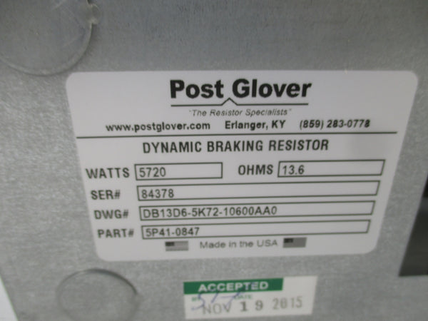 POST GLOVER DB13D6-5K72-10600AA0 5P41-0847 NSMP