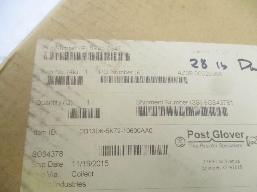 POST GLOVER DB13D6-5K72-10600AA0 5P41-0847 NSMP