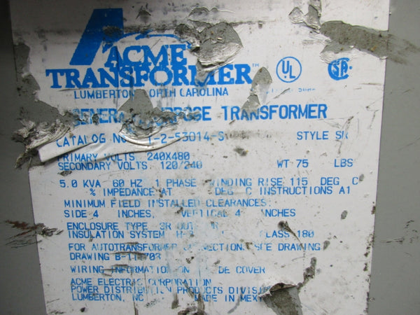 ACME TRANSFORMER T-2-53014-S 240X480V (AS PICTURED) NSNP