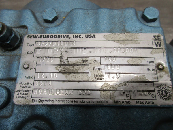 SEW-EURODRIVE SF57DT90L4 230/460V 6.2/3.10A NSNP