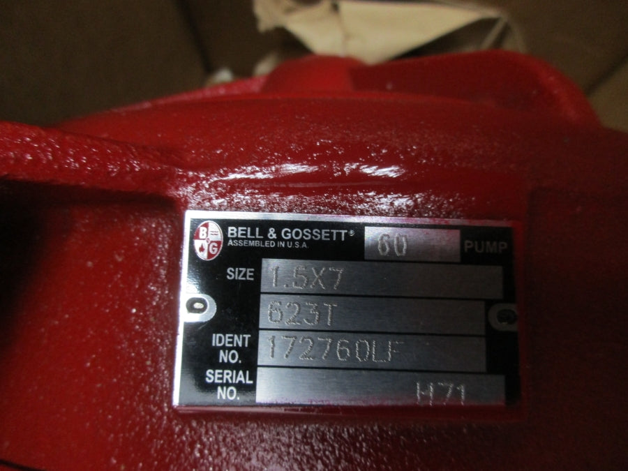 BELL & GOSSETT 172760LF 230/460-190/380V 3.4/1.7//3.2/1.6A 1.5X7 NSMP