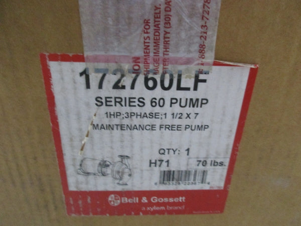 BELL & GOSSETT 172760LF 230/460-190/380V 3.4/1.7//3.2/1.6A 1.5X7 NSMP