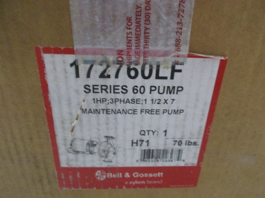 BELL & GOSSETT 172760LF 230/460-190/380V 3.4/1.7//3.2/1.6A 1.5X7 NSMP