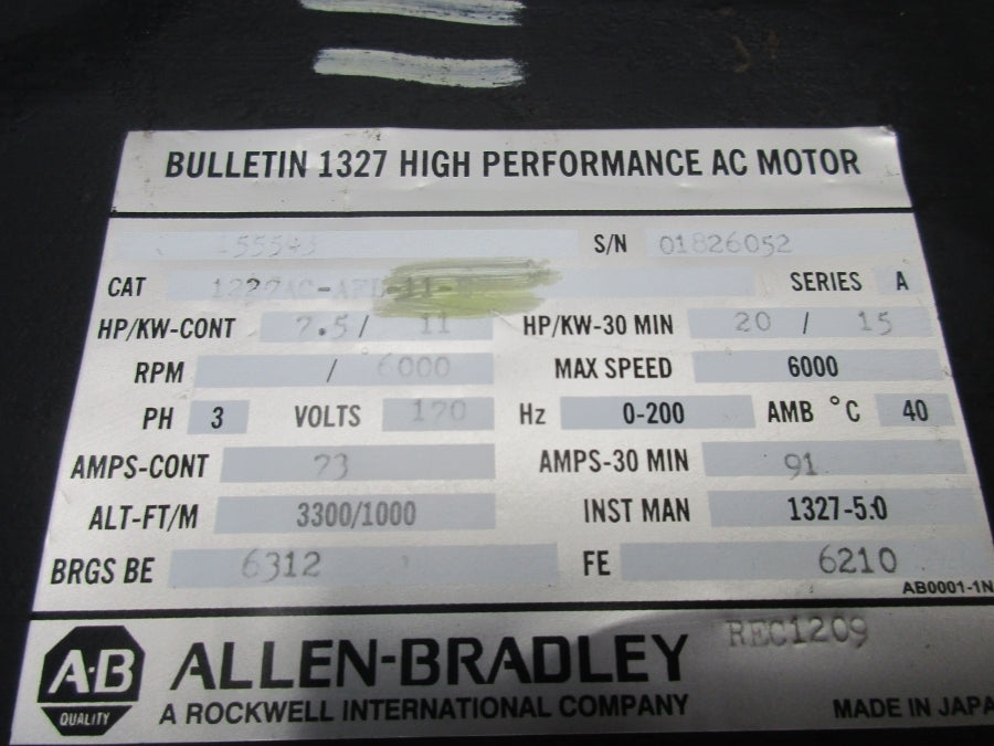INDUSTRIAL SPARE PART 1222AC-AFL-11-D SER. A 120V 73A UNMP