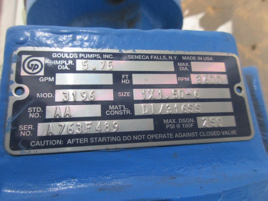 GOULDS 3196 250PSI 1X1.50-6  NSMP