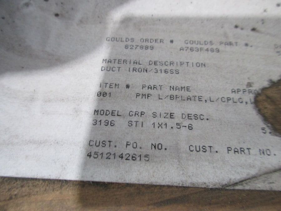 GOULDS 3196 250PSI 1X1.50-6  NSMP