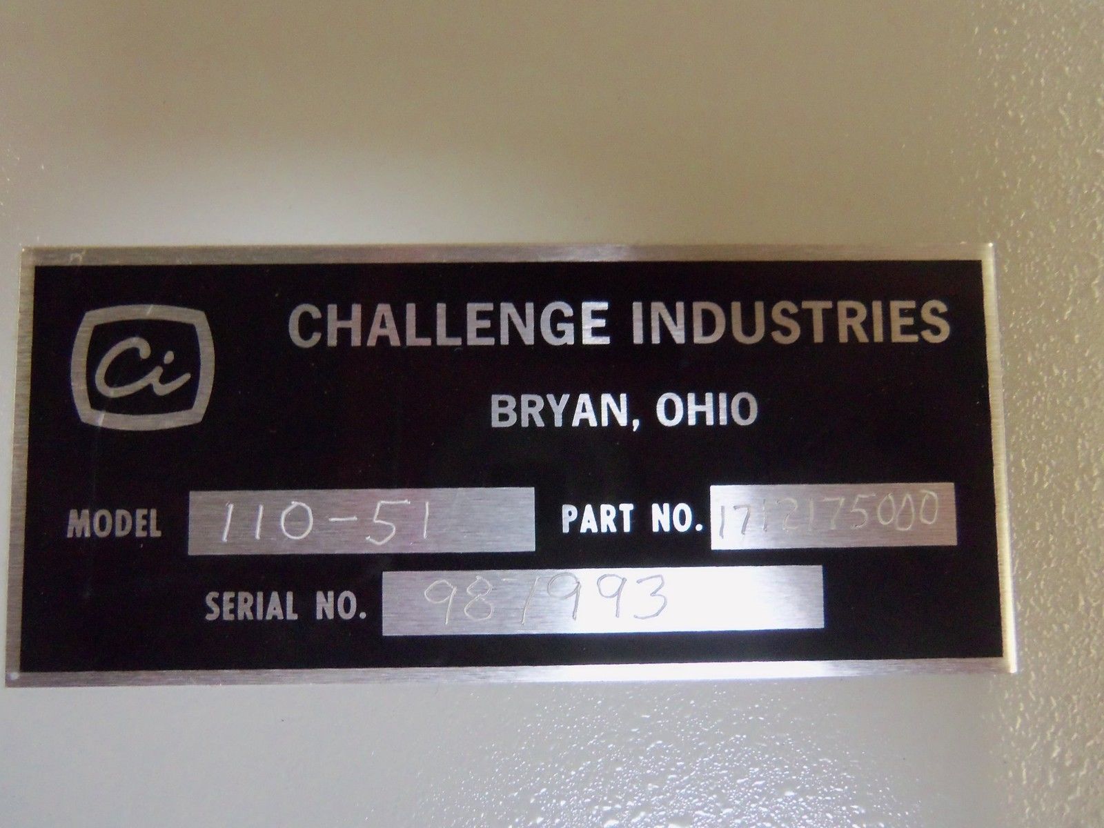 CHALLENGE INDUSTRIES 110-51 UNMP