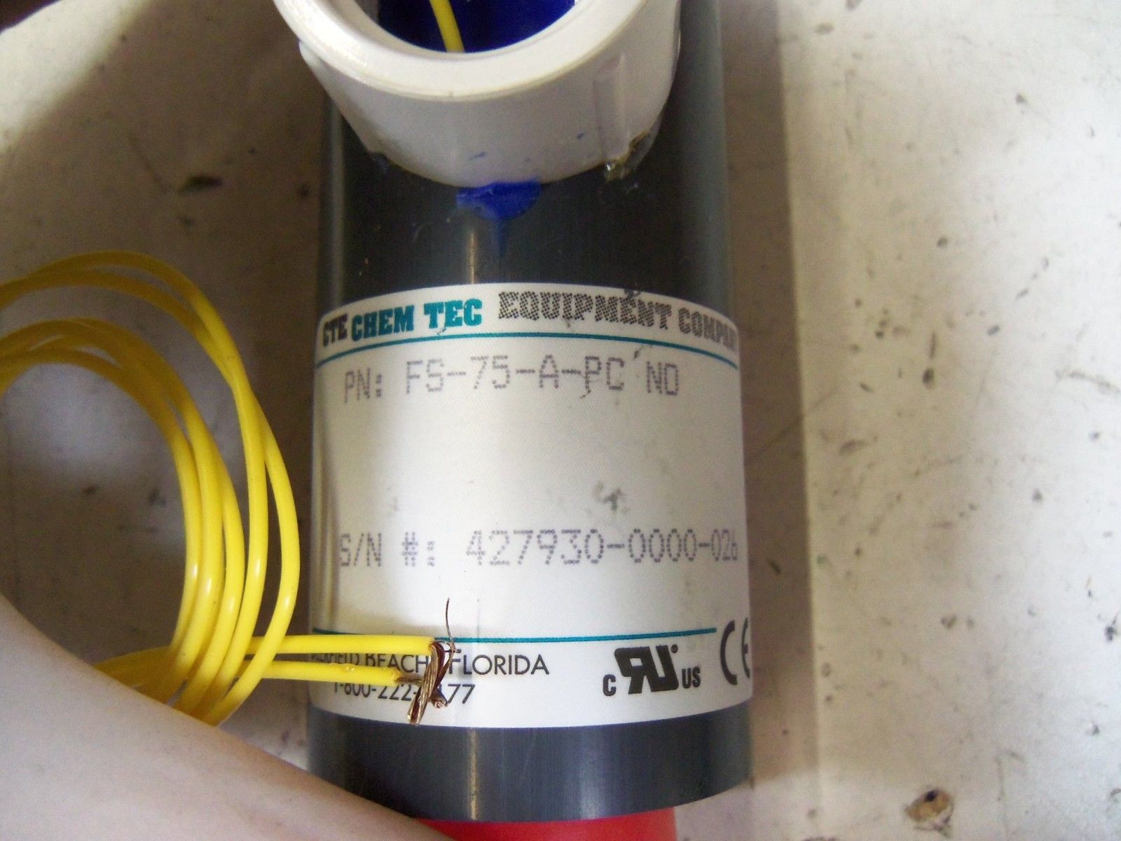 CTE CHEMTEC FS-75-A-PCNO FLOW SWITCH NSNP