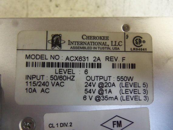 CHEROKEE ACX631 POWER SUPPLY UNMP