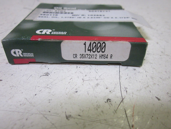 CHICAGO RAWHIDE 14000 OIL SEAL CR 35X72X12 HMS4 R *NEW IN BOX*