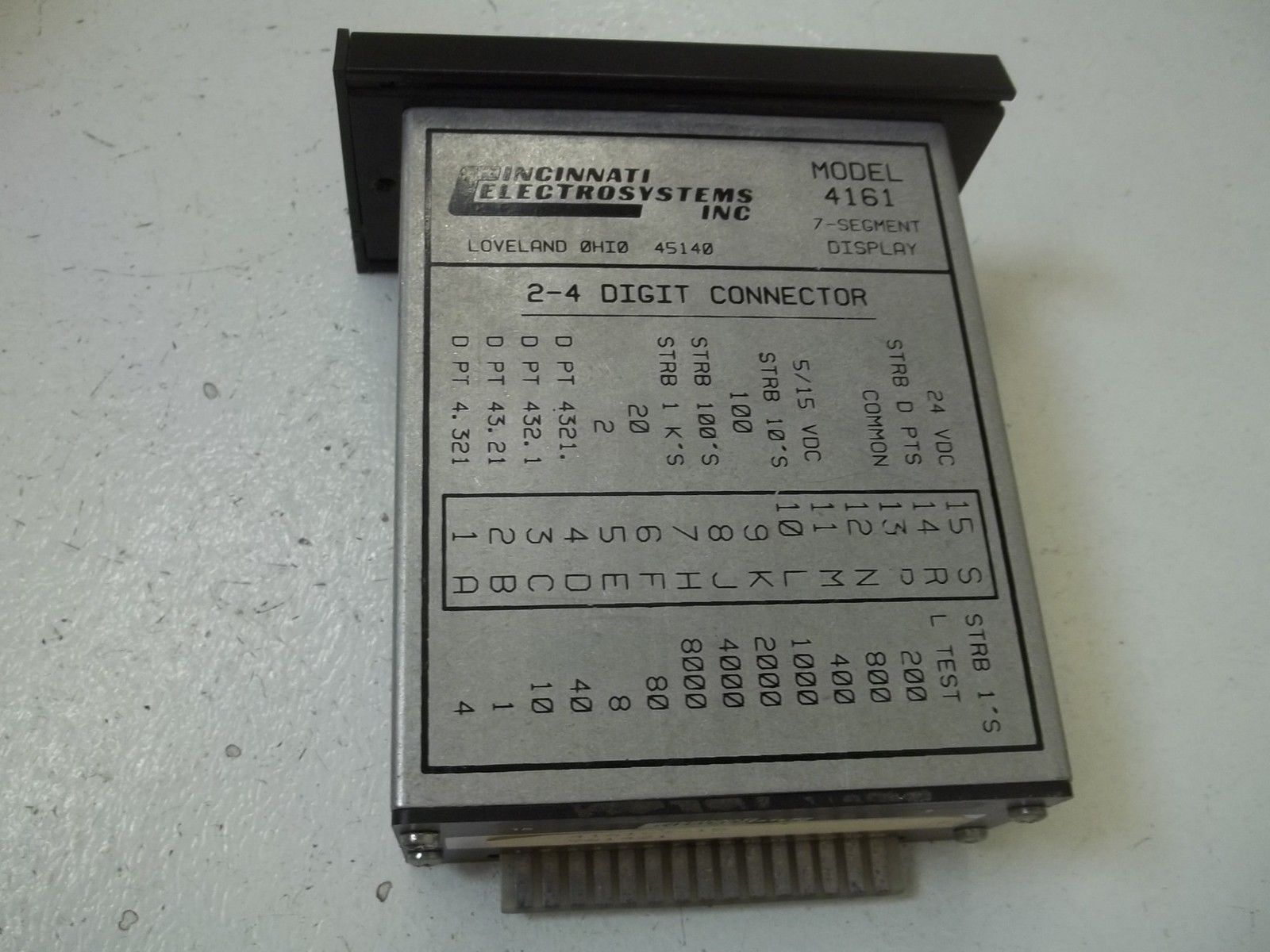 CINCINNATI ELECTROSYSTEMS 4161-3-15 SEGMENT DISPLAY UNMP