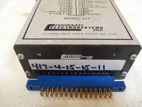 CINCINNATI ELECTRO SYSTEM INC. 417-4-15-15-11 *USED*