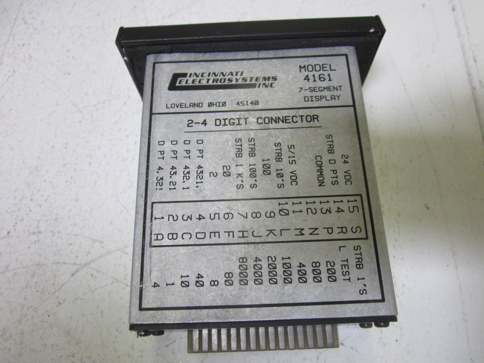 CINCINNATI ELECTROSYSTEMS INC. 4161-4-5-.8-N12 SEGMENT DISPLAY UNMP