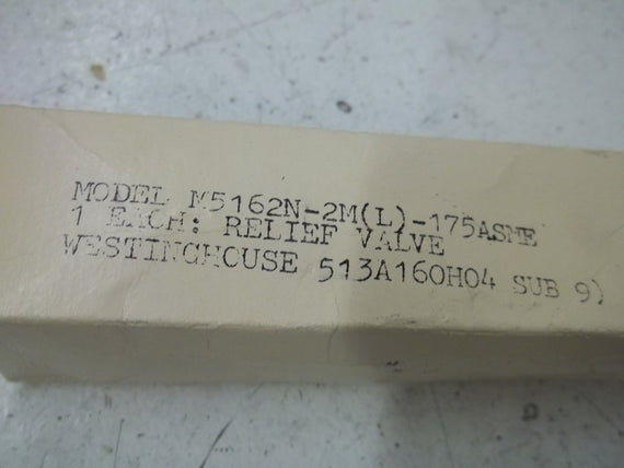 CIRCLE SEAL CONTROLS M5162N-2M (L) -175ASME RELIEF VALVE *NEW IN BOX*