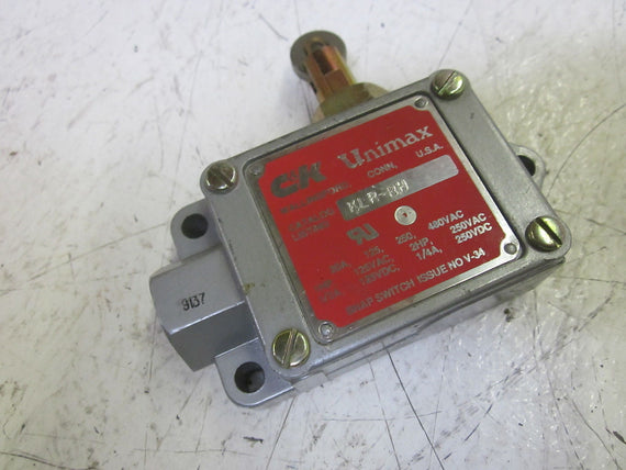 C&K UNIMAX KLR-RH LIMIT SWITCH 250V *USED*