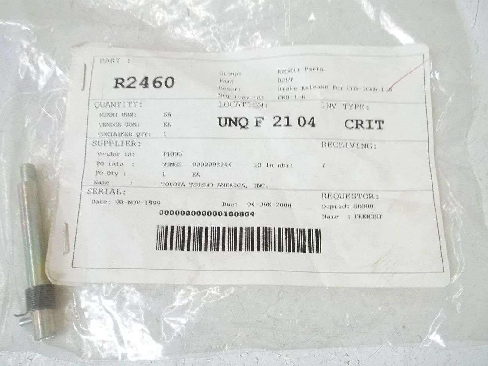 CMB-1-8 BRAKE RELEASE FPR CMB-1CMB-1-8 NSNP