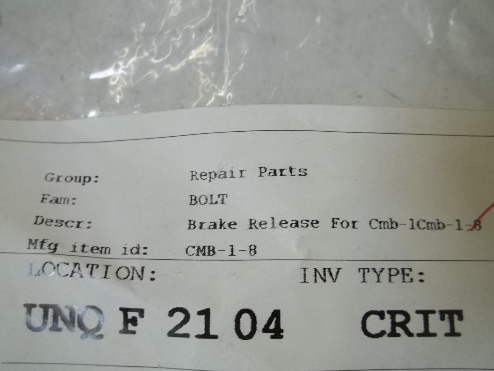 CMB-1-8 BRAKE RELEASE FPR CMB-1CMB-1-8 NSNP