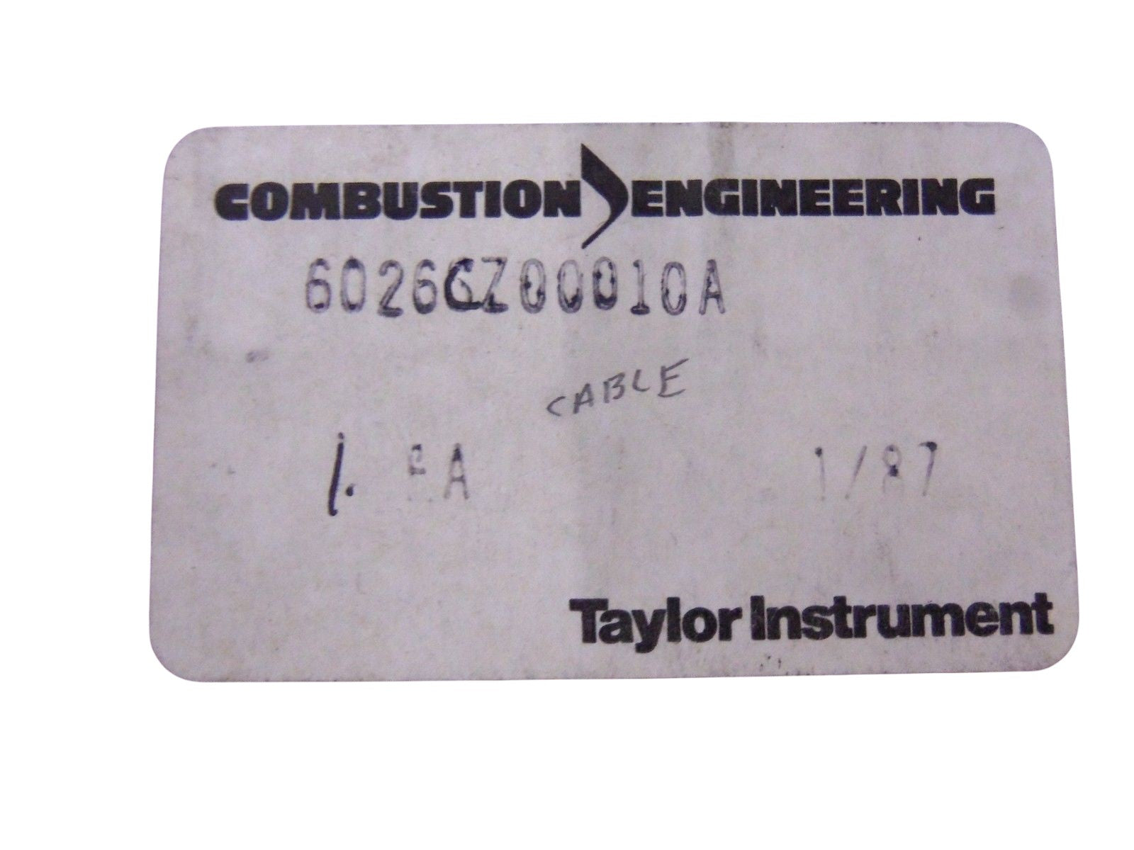 COMBUSTION ENGINEERING CABLE 6026CZ00010A UNMP