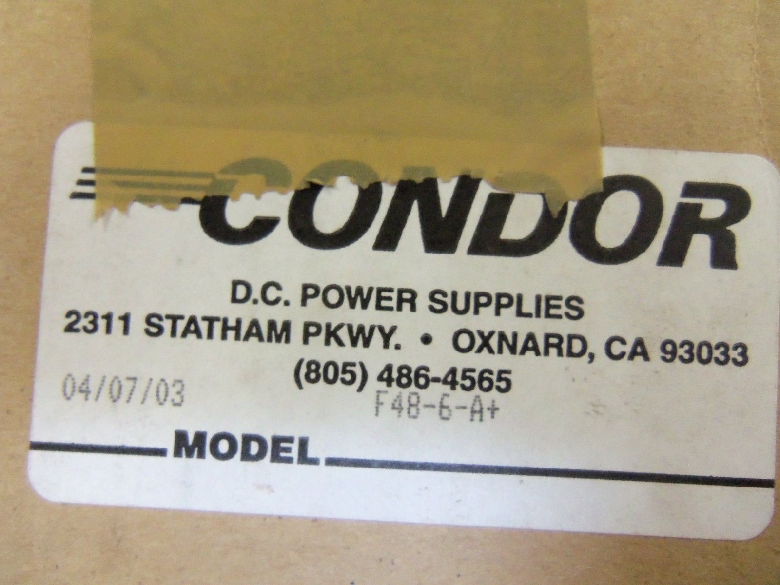 CONDOR F48-6-A+ POWER SUPPLY NSMP