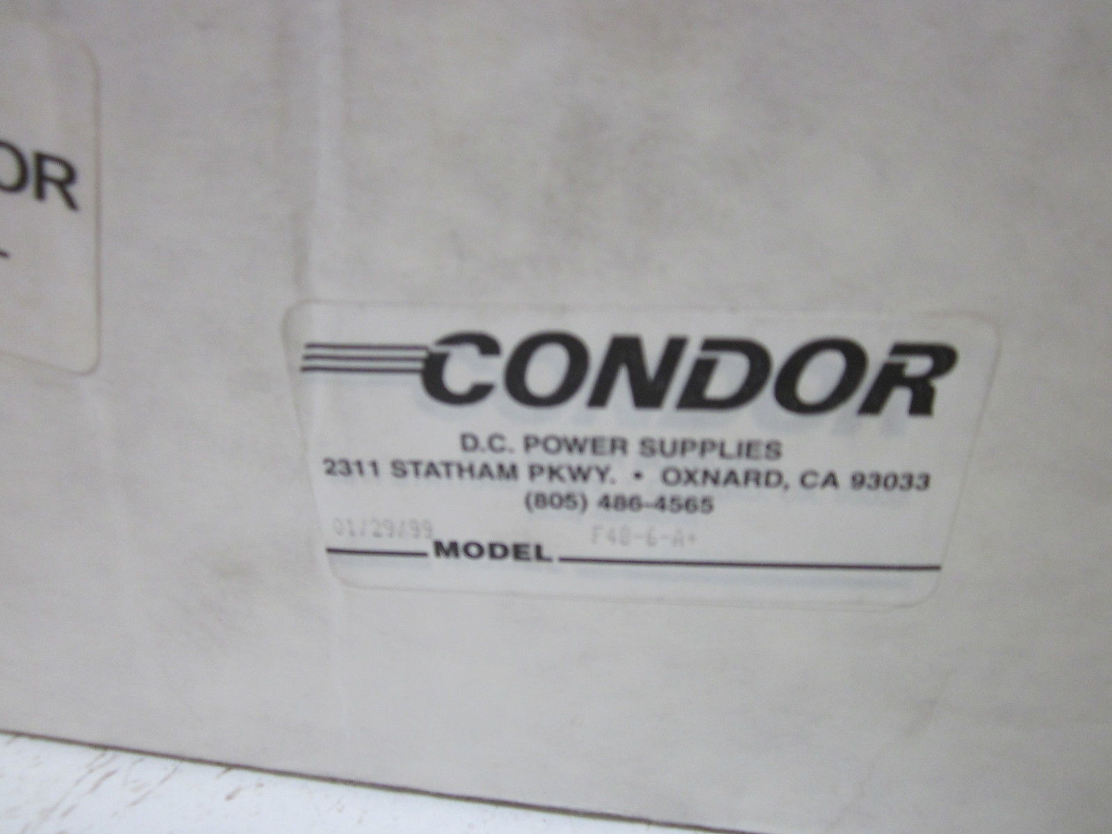 CONDOR F48-6-AT DC POWER SUPPLY UNMP