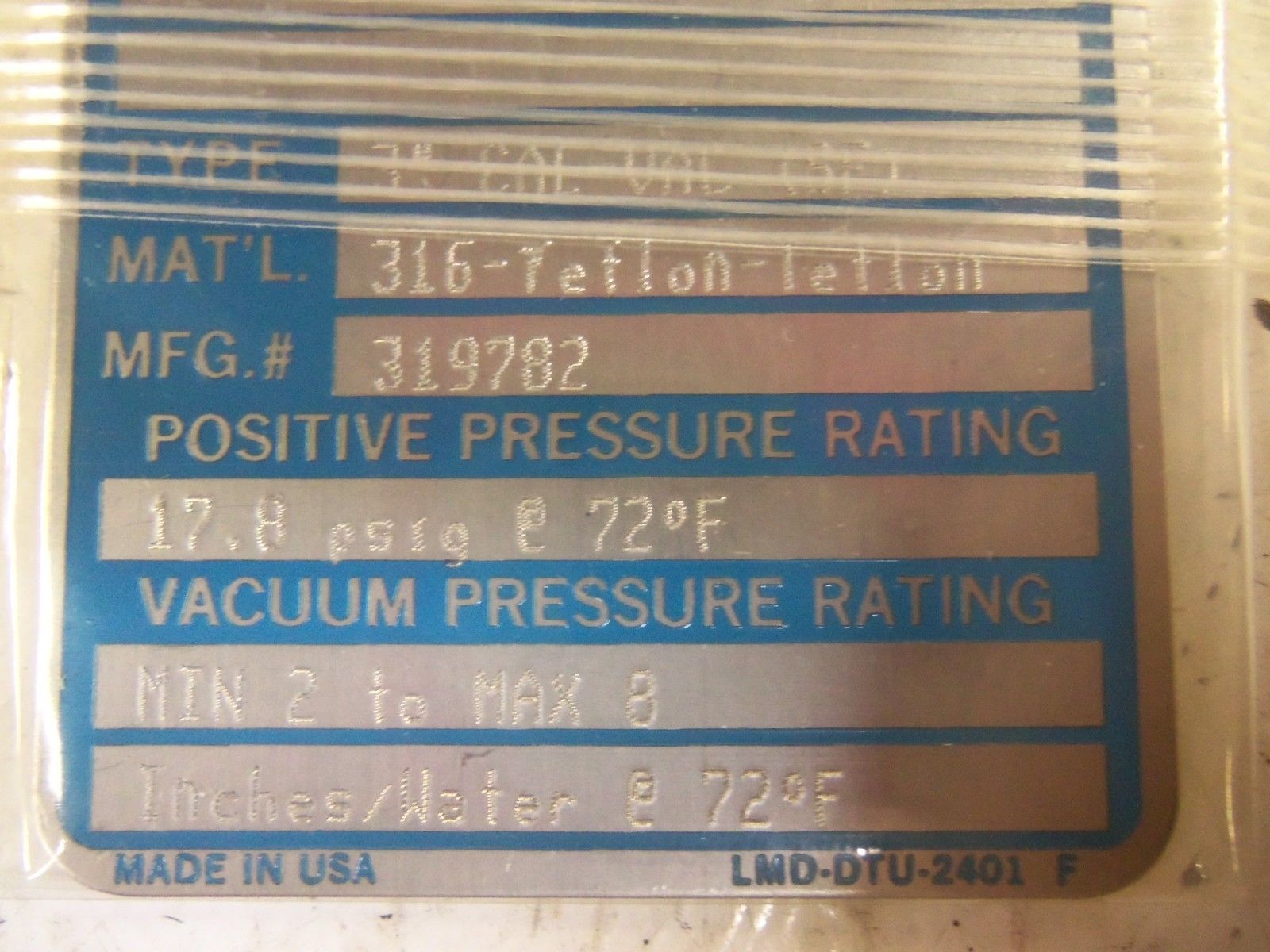 CONTINENTAL DISC CAL-VAC RUPTURE DISK NSMP