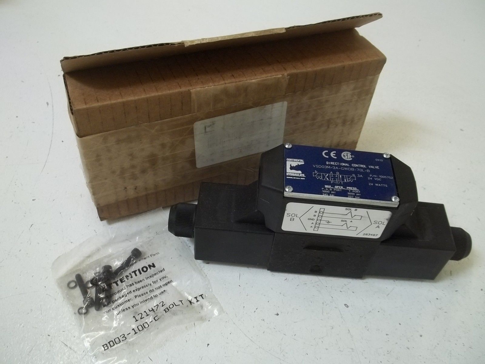 CONTINENTAL HYDRAULICS  VSD03M-3A-GWDB-70L-B  CONTROL VALVENSMP