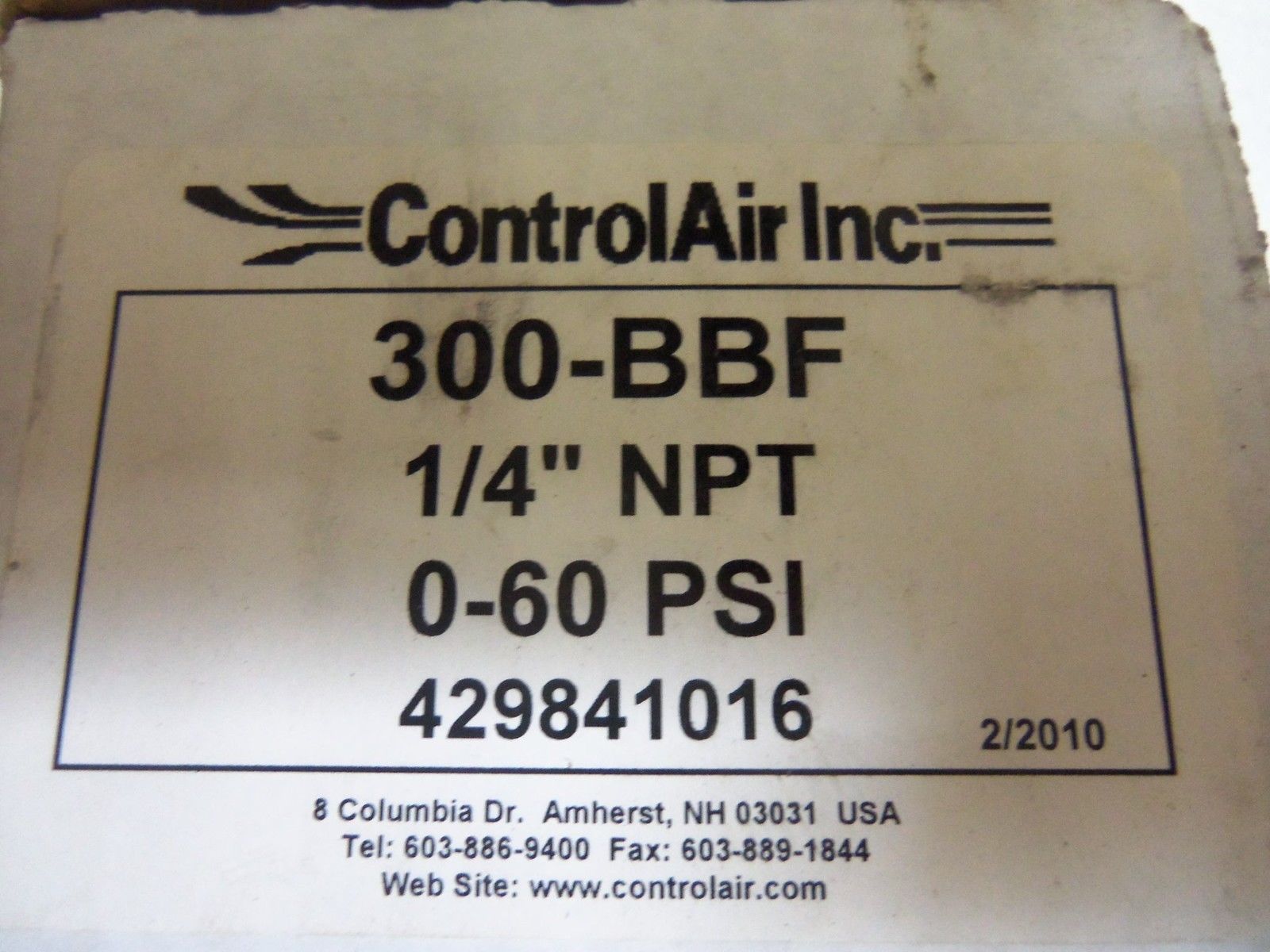 CONTROL AIR 300-BBF PRESSURE REGULATOR *NEW IN BOX*