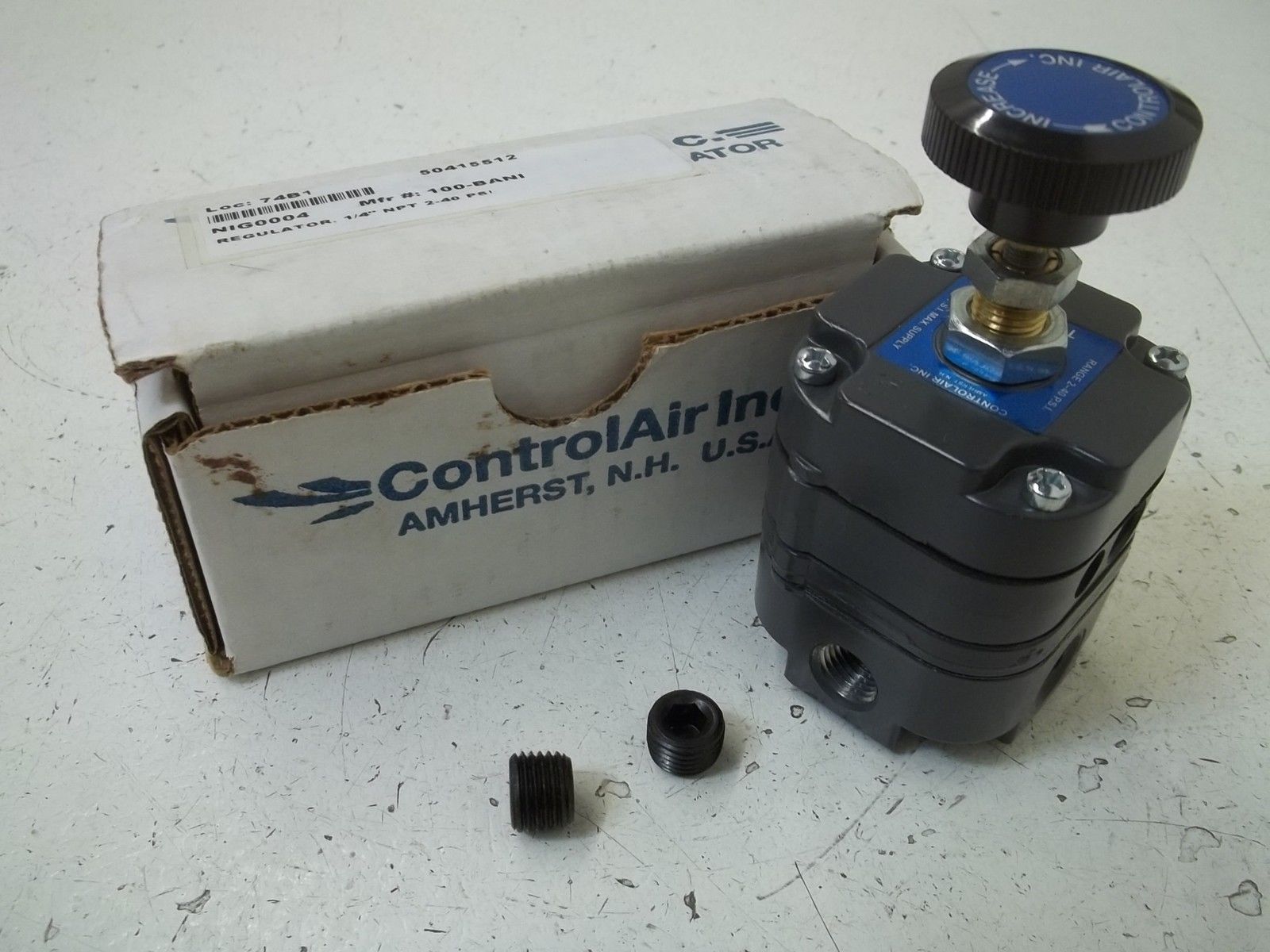CONTROL AIR INC. 100-BANI 1/4" NPT REGULATOR 2-40 PSI NSMP