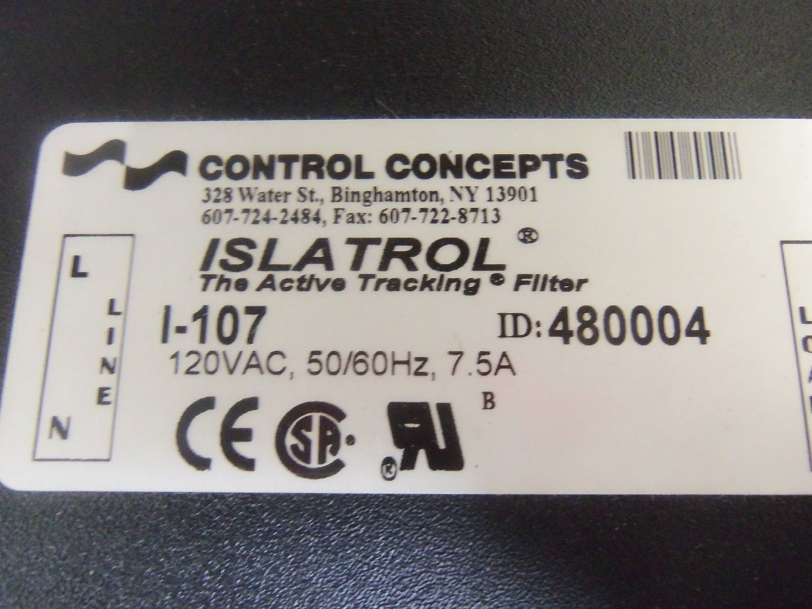 CONTROL CONCEPTS I-107 *NEW IN BOX*
