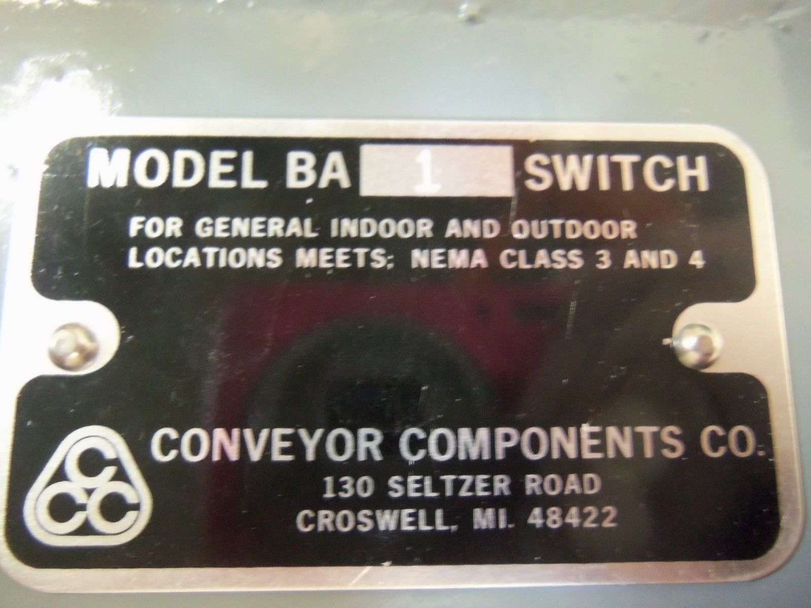 CONVEYOR COMPONENTS BA-1 (AS PICTURED) NSNP