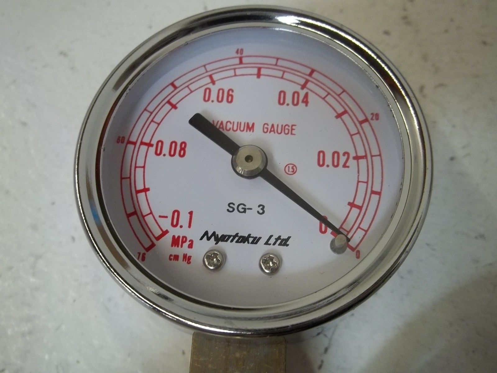CONVUM MYOTOKU SG-3 PRESSURE GAUGE -0.1 - 0 NSMP