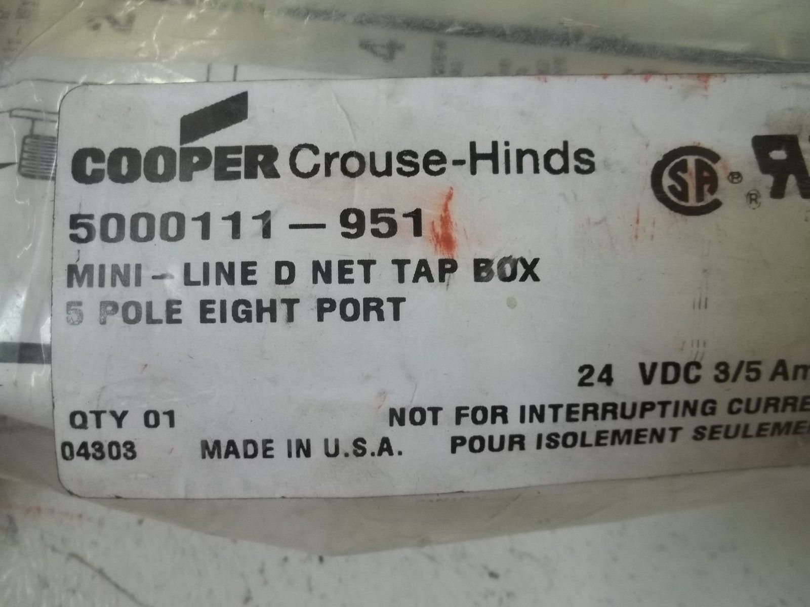 COOPER 5000111-951 MINI LINE DEVICENET TAP BOX *NEW IN FACTORY BAG*