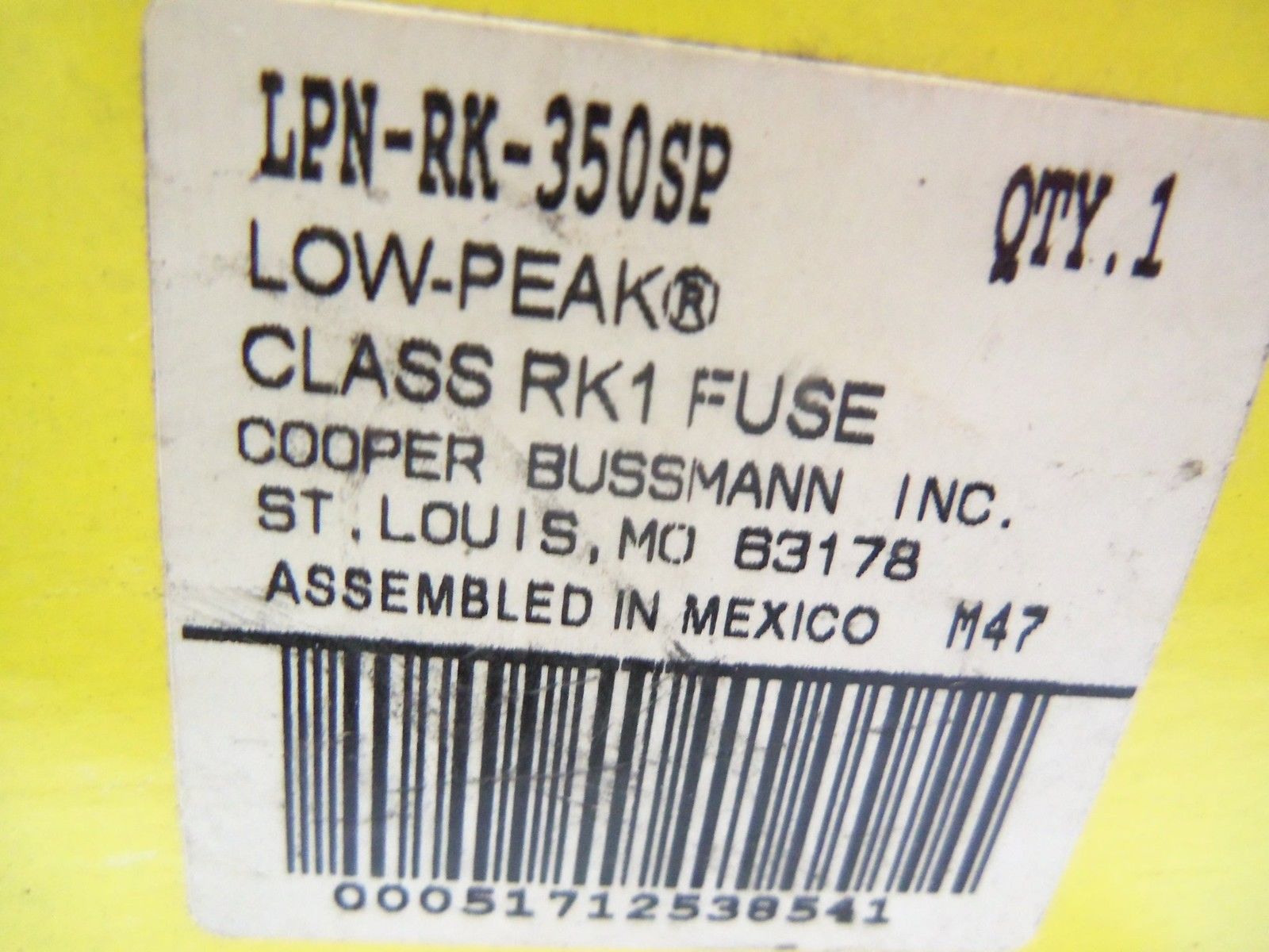 COOPER LPN-RK-350SP FUSE SEALED