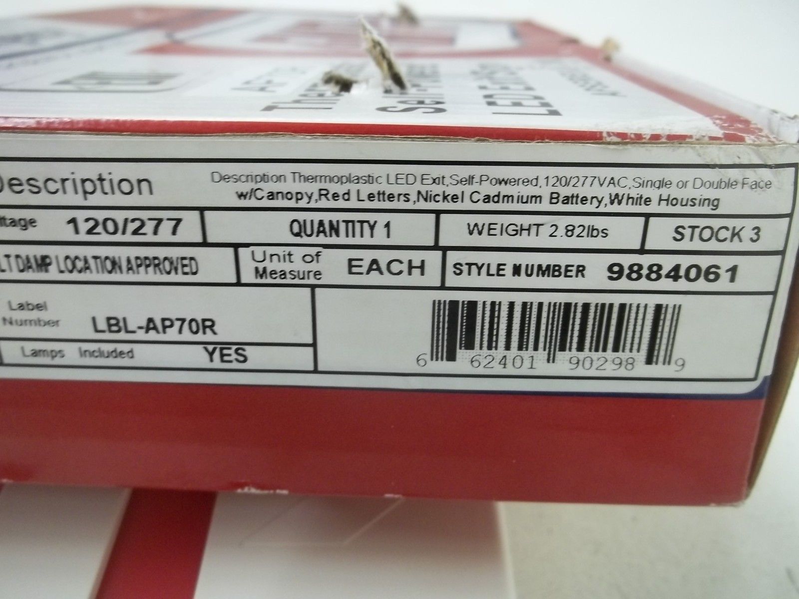 COPPER AP70R EXIT SIGN 120/277V *NEW IN BOX*