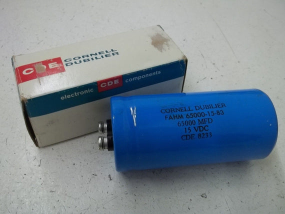 CORNELL DUBILIER FAHM65000-15-B3 CAPACITOR 15VDC *NEW IN BOX*