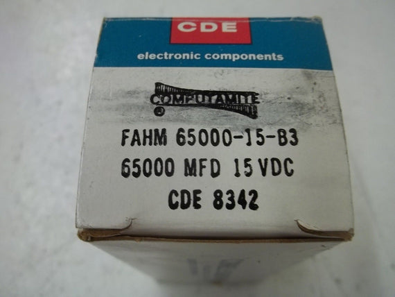 CORNELL DUBILIER FAHM65000-15-B3 CAPACITOR 15VDC *NEW IN BOX*