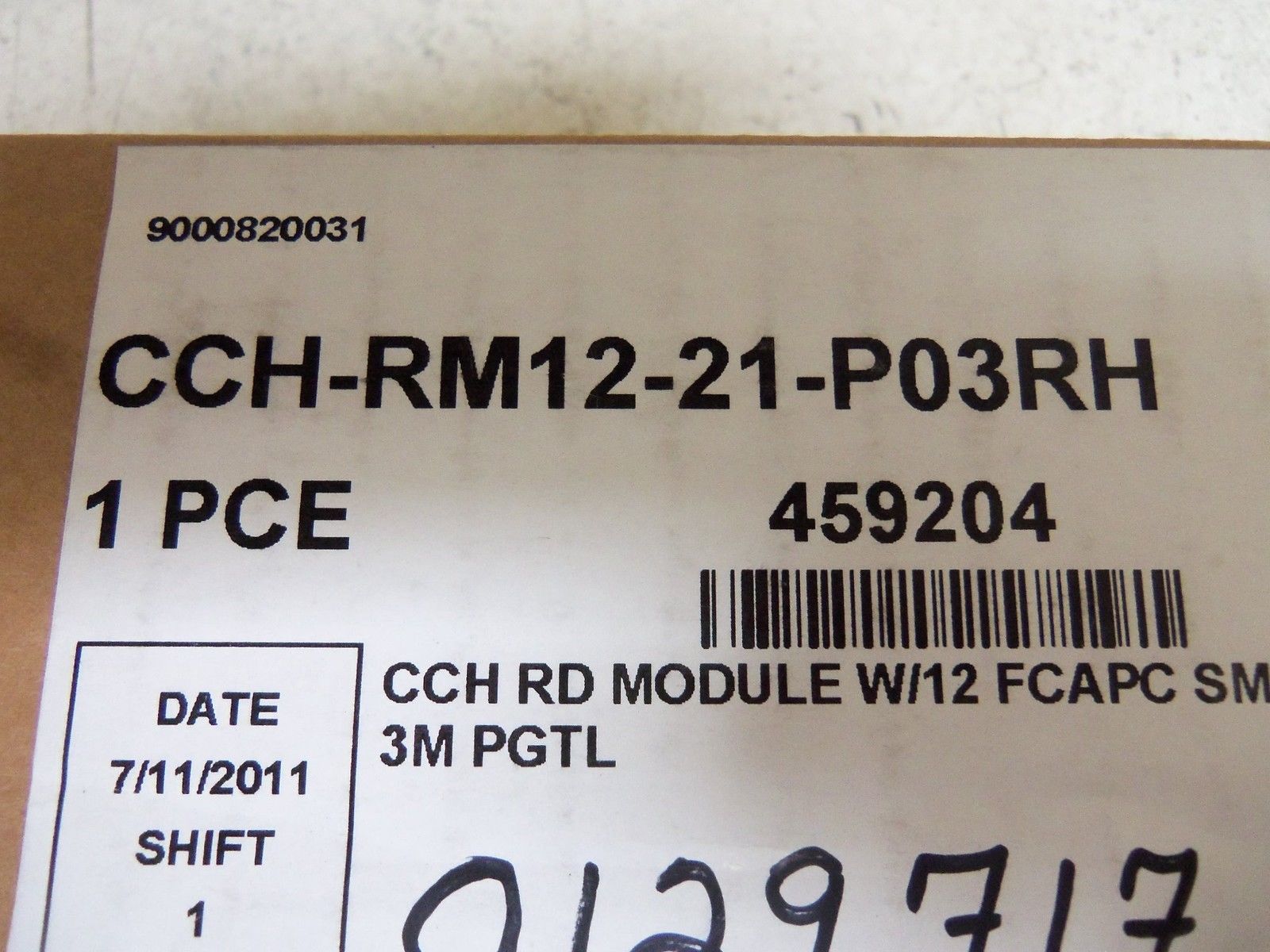 CORNING CCH-RM12-21-P03RH CONNECTOR HOUSING SEALED