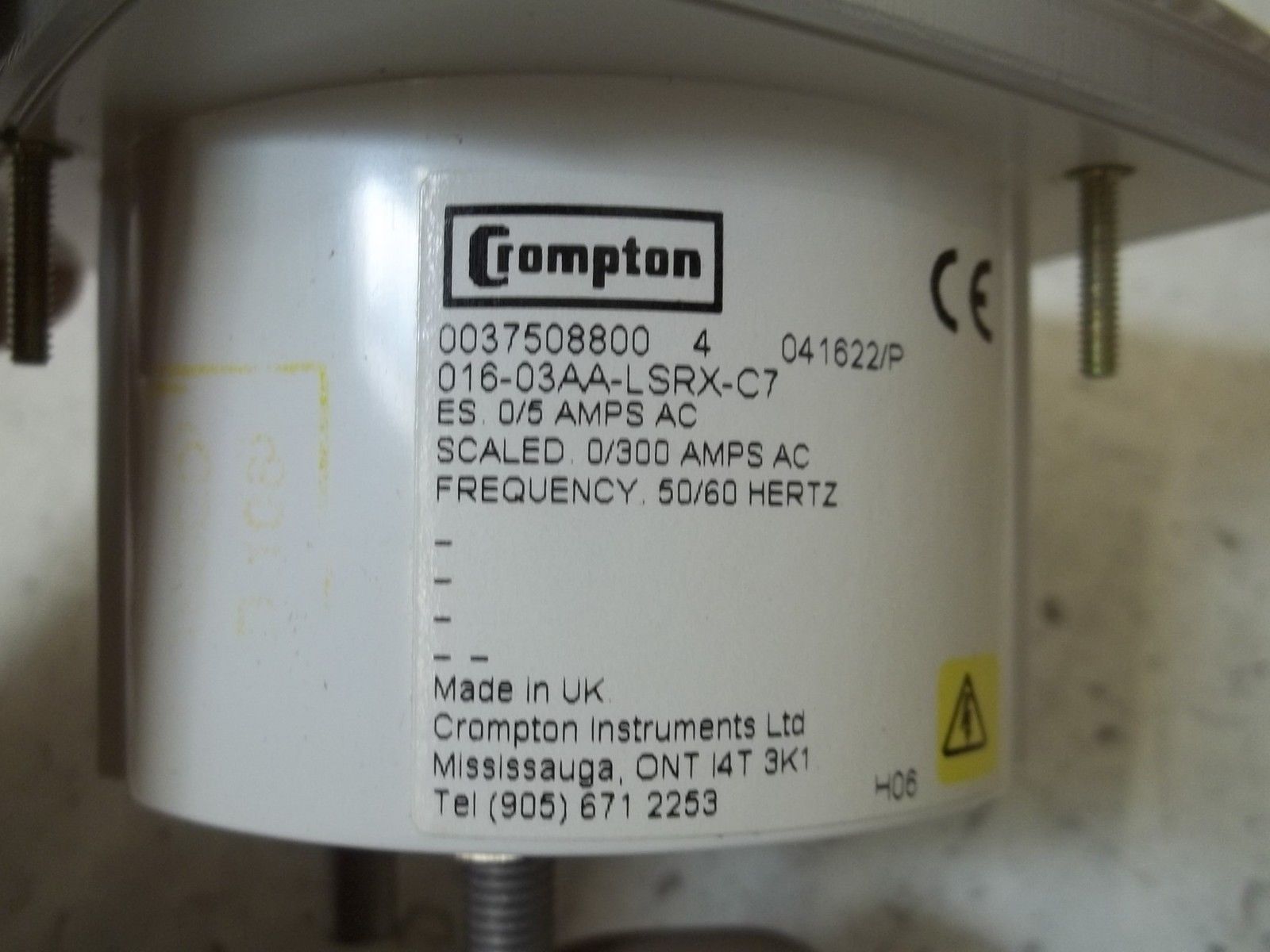 CROMPTON 016-03AA-LSRX-C7 A-C AMPERES 0-300 NSMP