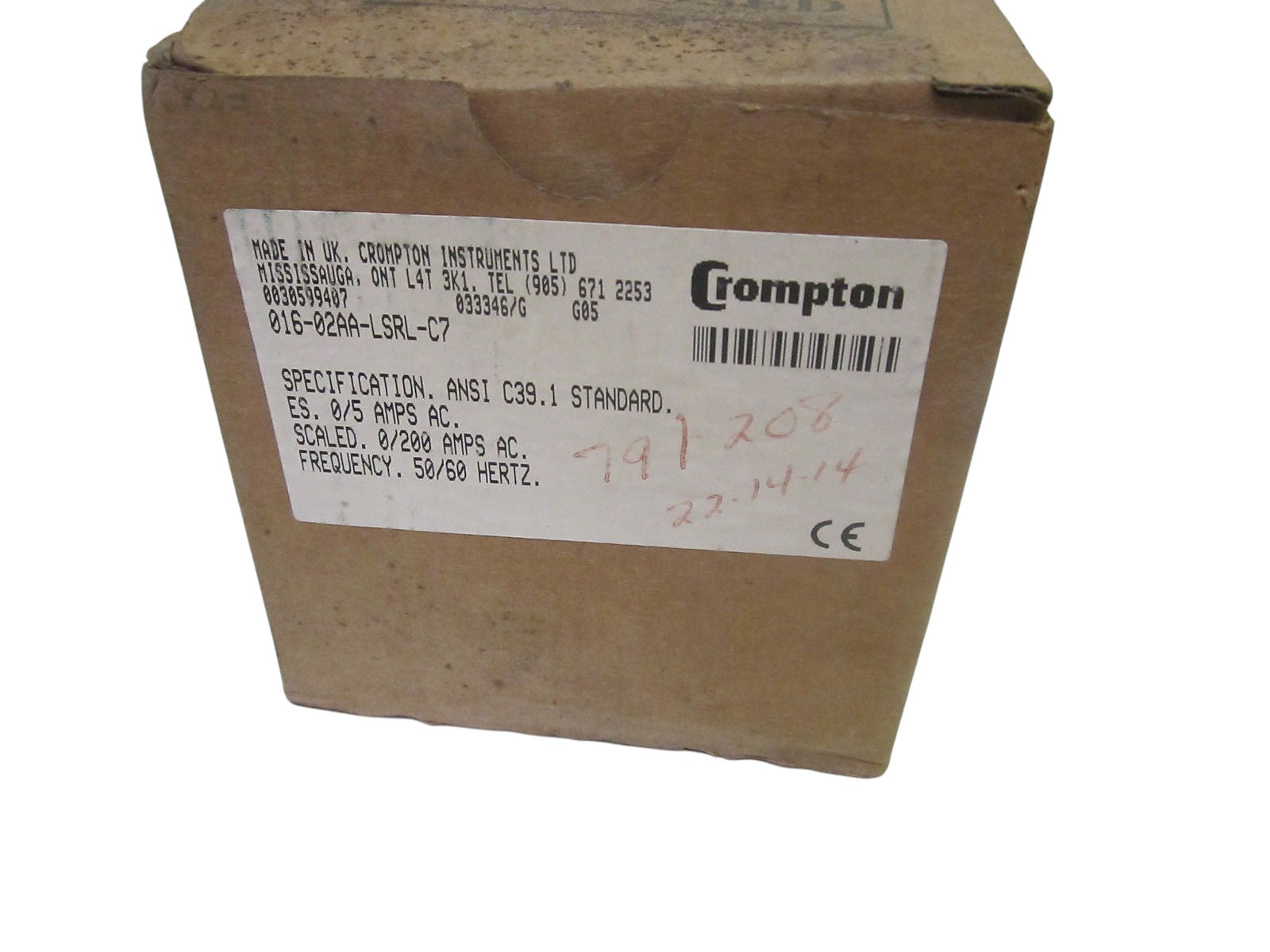 CROMPTON 061-02AA-LSRL-C7 0-200 A.C AMPERES PANEL METER NSMP