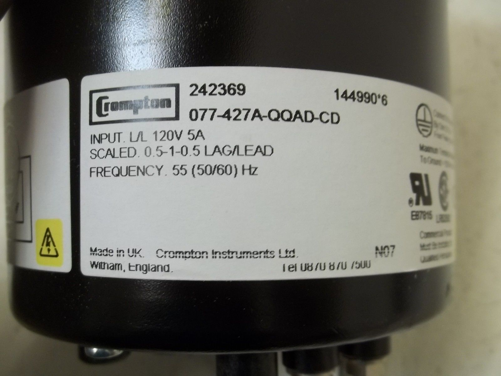 CROMPTON 077-427A-QQAD-CD PANEL METER .5-10-.5 NSMP