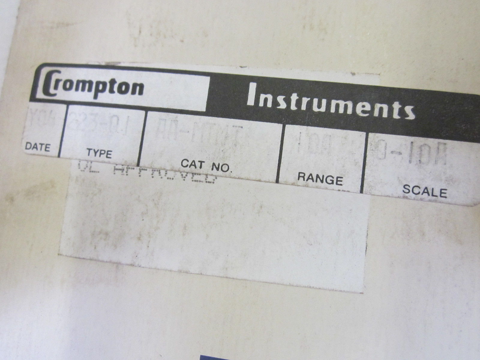 CROMPTON 223-01 10 DC AMPERES PANEL METER NSMP