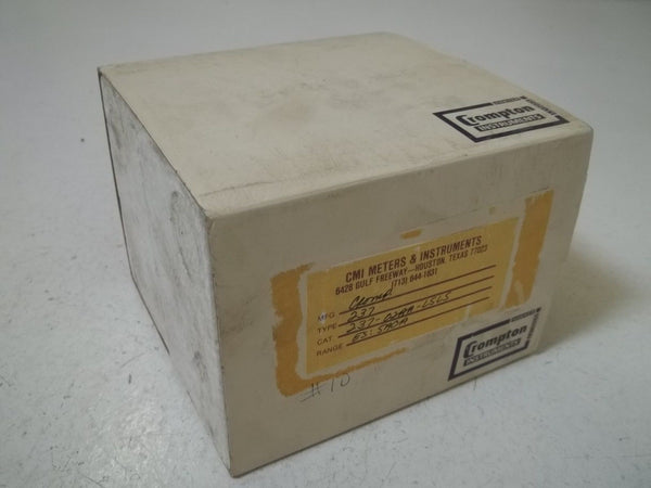 CROMPTON 237-02AA-LSLS TYPE 237 AC AMPERES 0-5 *NEW IN BOX