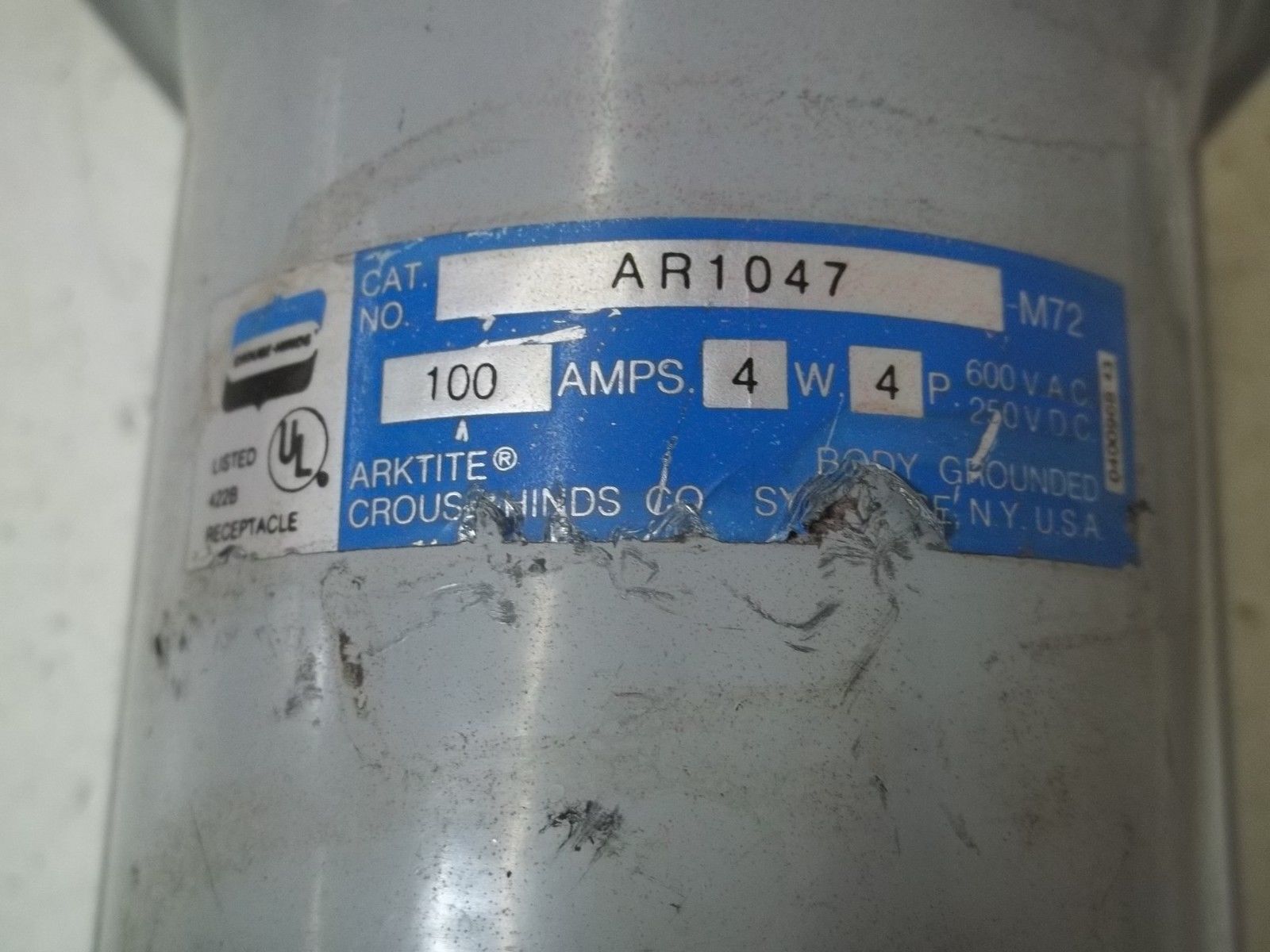 CROUSE-HINDS AR1047 RECEPTACLE UNMP